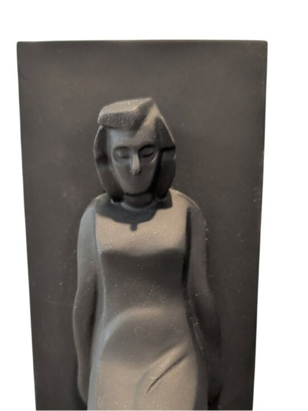 Chris Collicott Bookends Pair Man Woman Sculpture Black Art Deco Cubist Realism - Picture 8 of 16